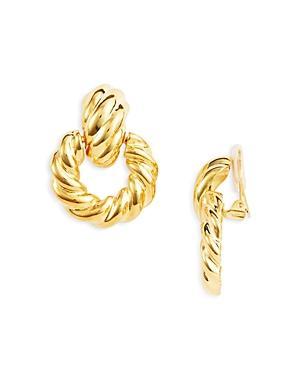 Womens 22K Gold-Plated Twisted Doorknocker Earrings Product Image