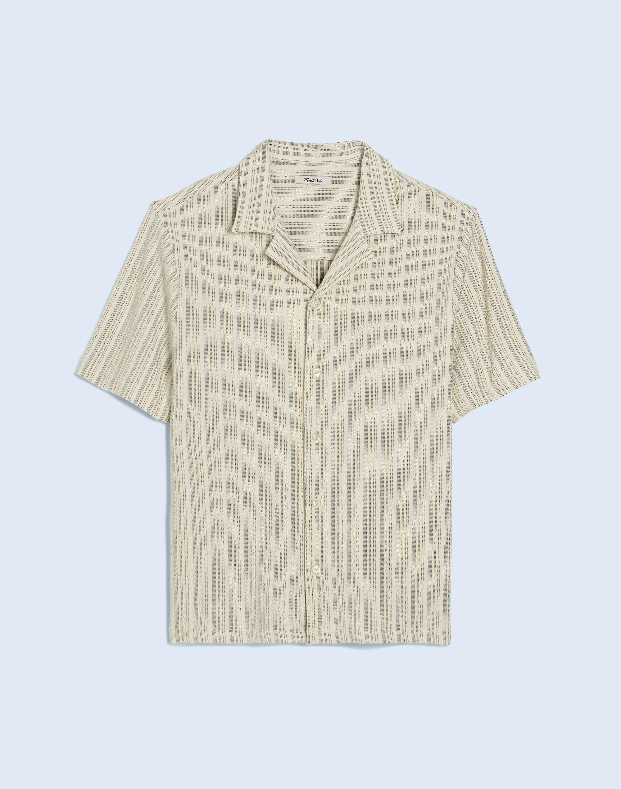 Camp-Collar Knit Polo Shirt in Stripe Product Image