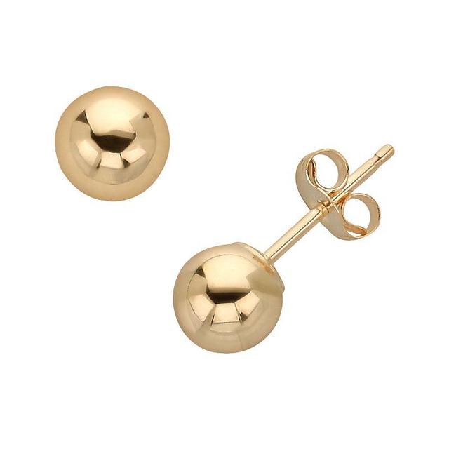 Everlasting Gold 10k Gold Ball Stud Earrings, Womens, Yellow Product Image
