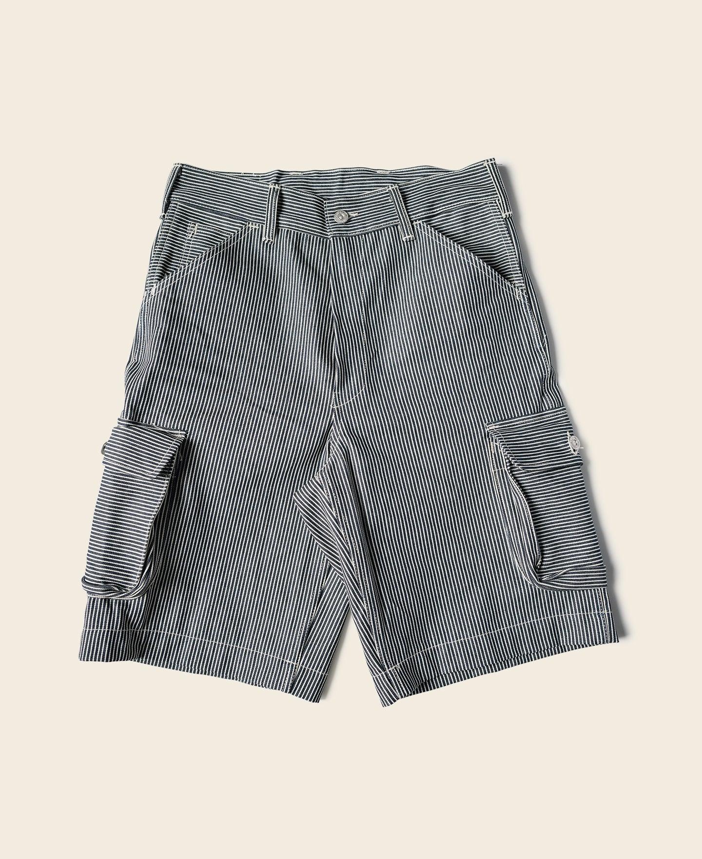 Hickory Stripe Cotton Cargo Shorts Product Image