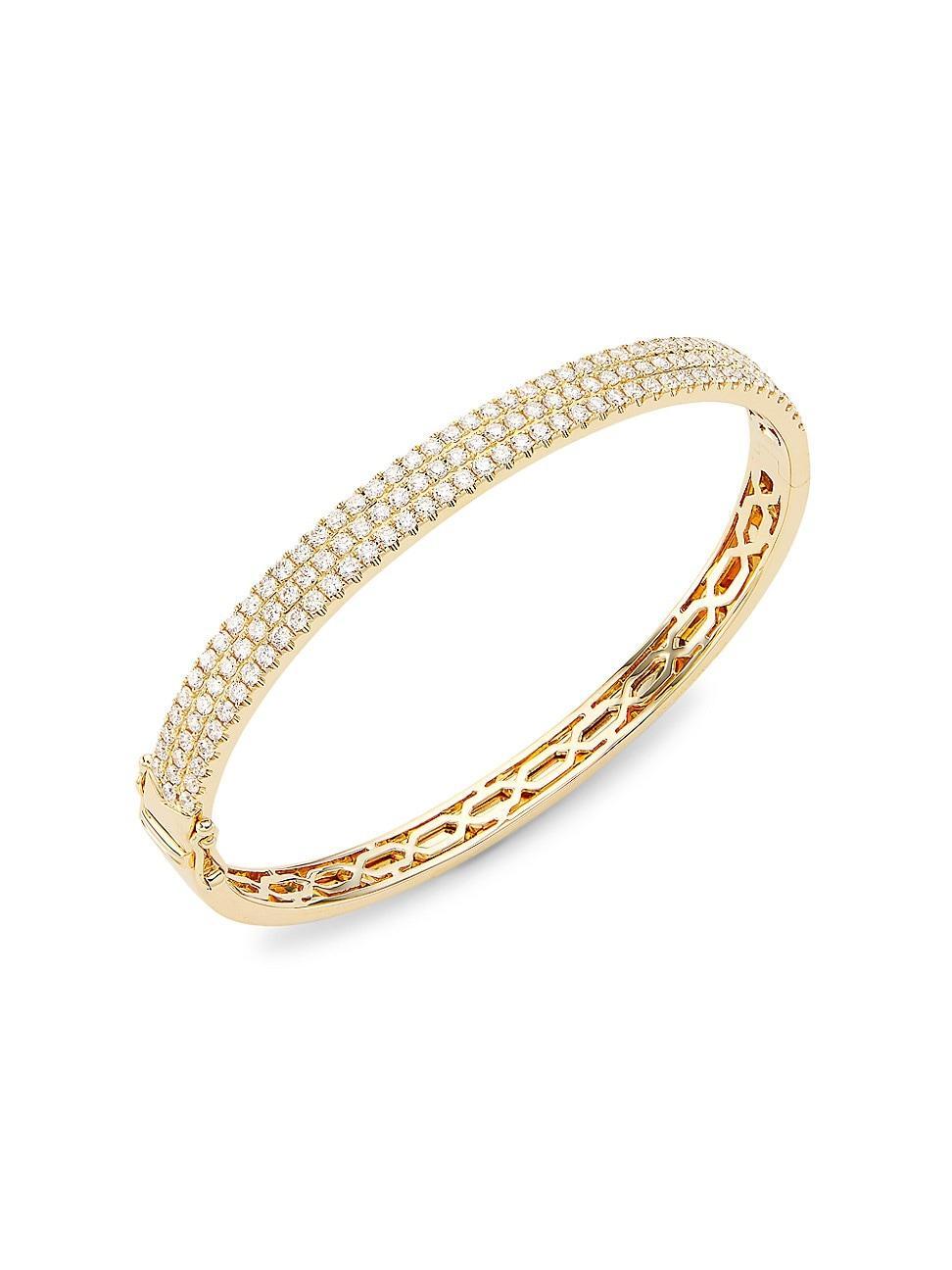 Womens 14K Yellow Gold & 2.35 TCW Diamond Bangle Product Image