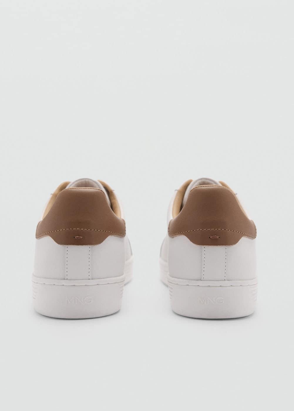 MANGO MAN - Contrasting panel leather sneakers whiteMen Product Image