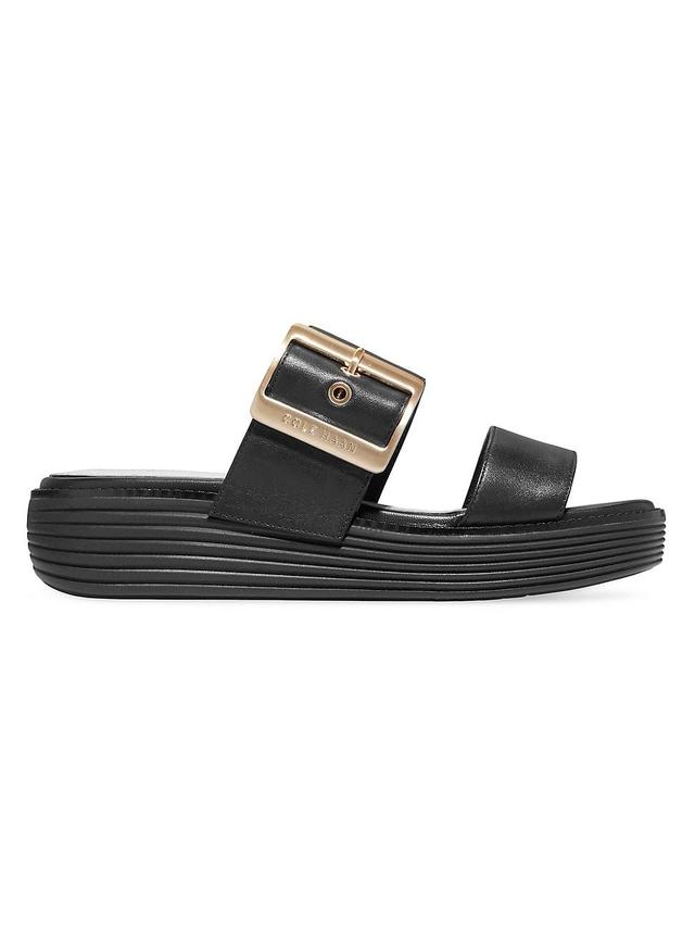 Womens OriginalGrand Buckle-Accented Leather Slide Sandals Product Image