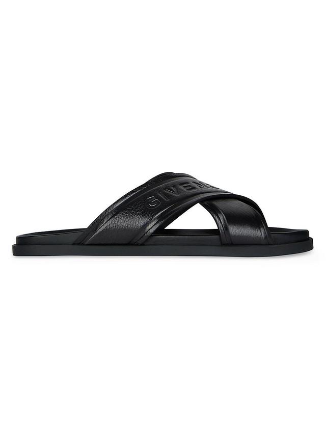 Mens G Plage Flat Sandals with Crossed Straps in Leather Product Image