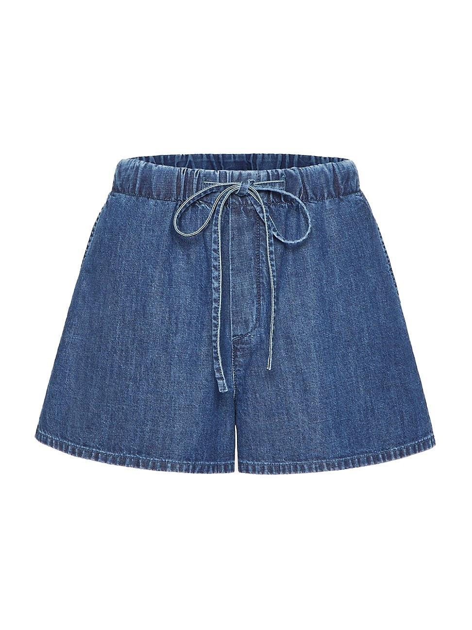 Womens Denim Chambray Shorts Product Image