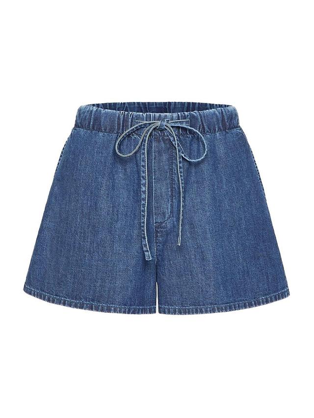 Womens Denim Chambray Shorts Product Image