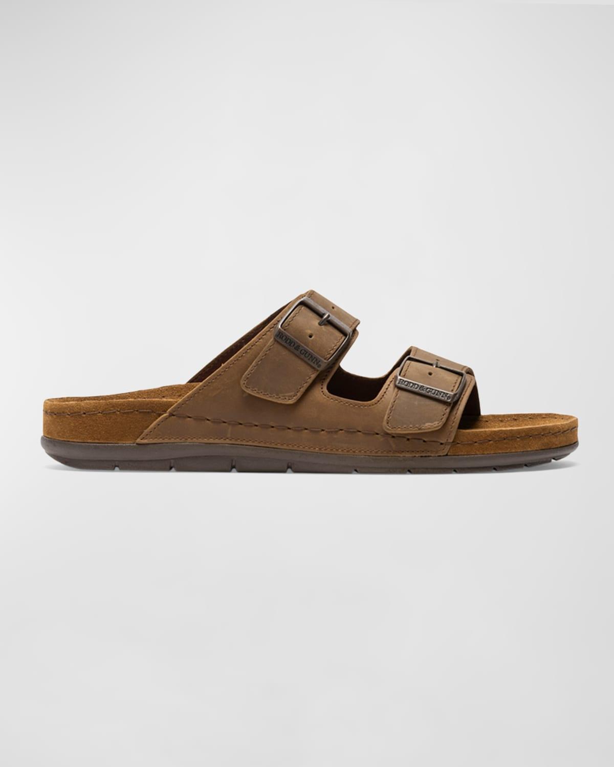 Men's Raglan Leather Slide Sandals Product Image