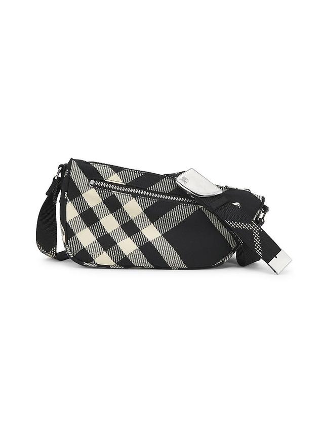 Mens Shield Check Cotton-Blend Messenger Bag Product Image