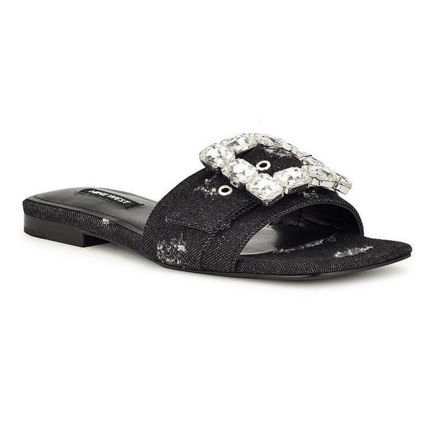 Nine West Matter Slip-on Embellished Womens Flat Sandals Product Image