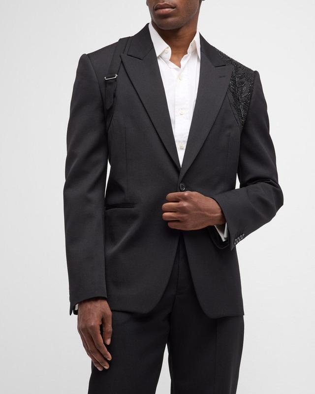 Mens Grain de Poudre Crystal Harness Tuxedo Jacket Product Image