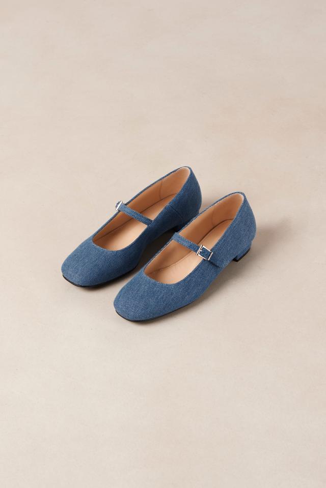 Alohas Por Do Sol Leather Ballet Flats - Denim Product Image