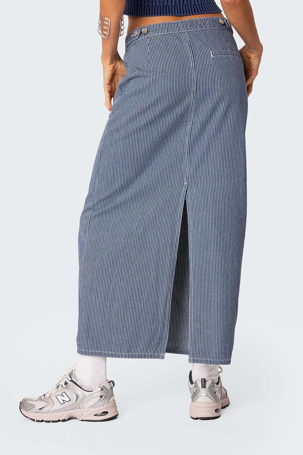 Railroad Denim Maxi Skirt Product Image