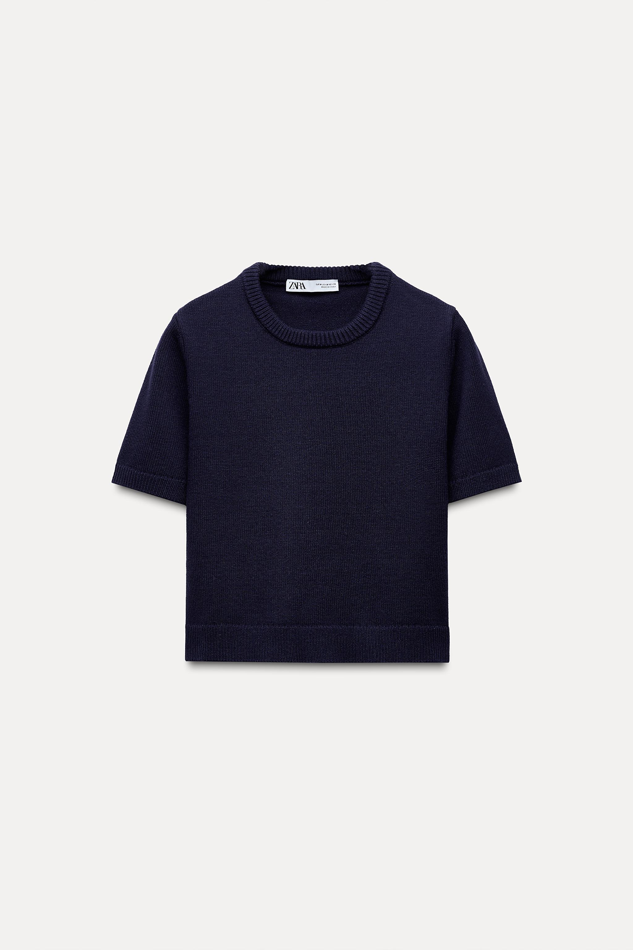 PLAIN KNIT BASIC SHORT SLEEVE TOP Product Image