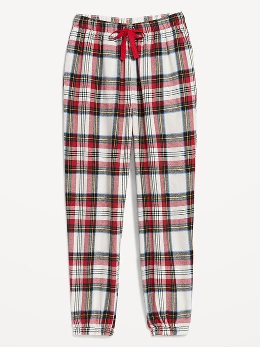 High-Waisted Flannel Pajama Joggers Product Image