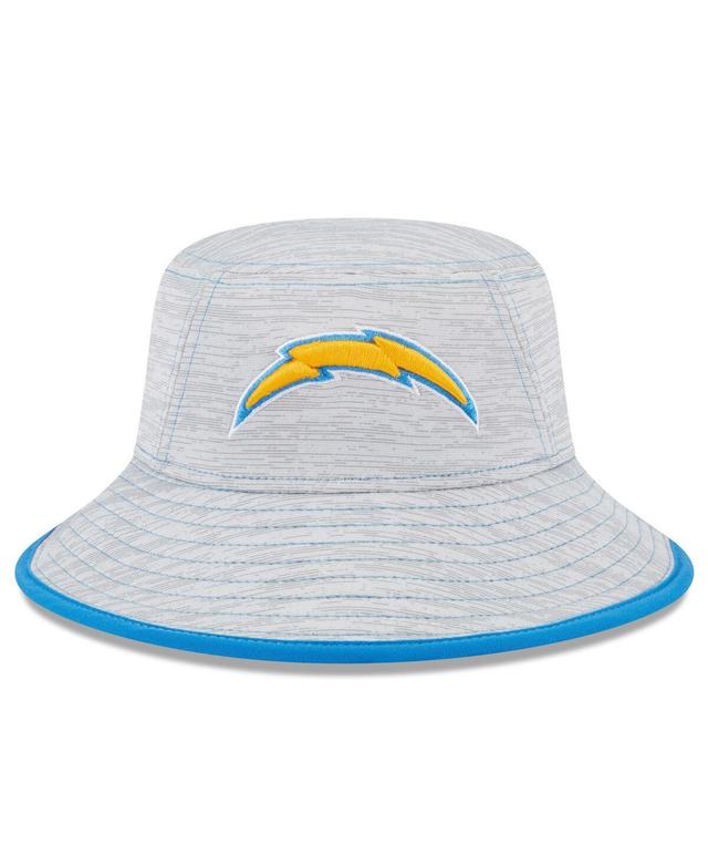 Mens New Era Gray Los Angeles Chargers Game Bucket Hat Product Image