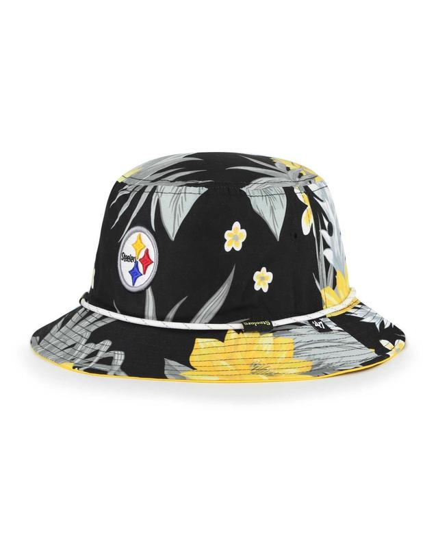 Mens 47 Brand Black Pittsburgh Steelers Dark Tropic Bucket Hat Product Image