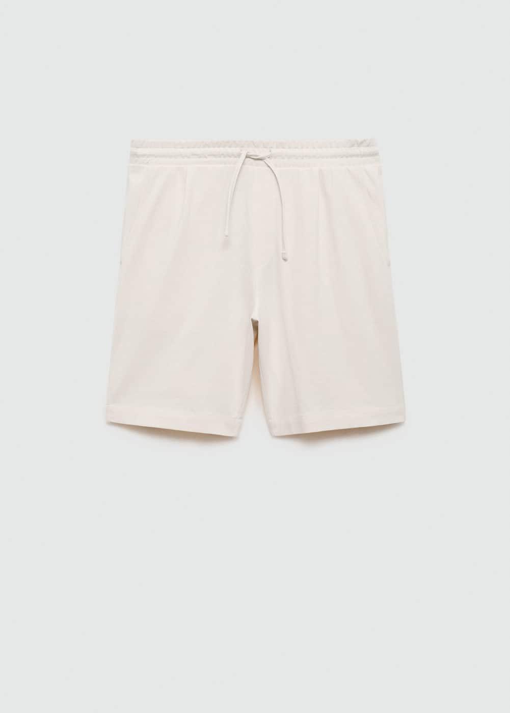 MANGO MAN - 100% cotton drawstring Bermuda shorts ecruMen Product Image