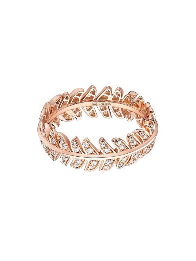 Womens Nature Triomphante Plume De Paon 18K Rose Gold & 0.34 TCW Diamond Feather Ring Product Image