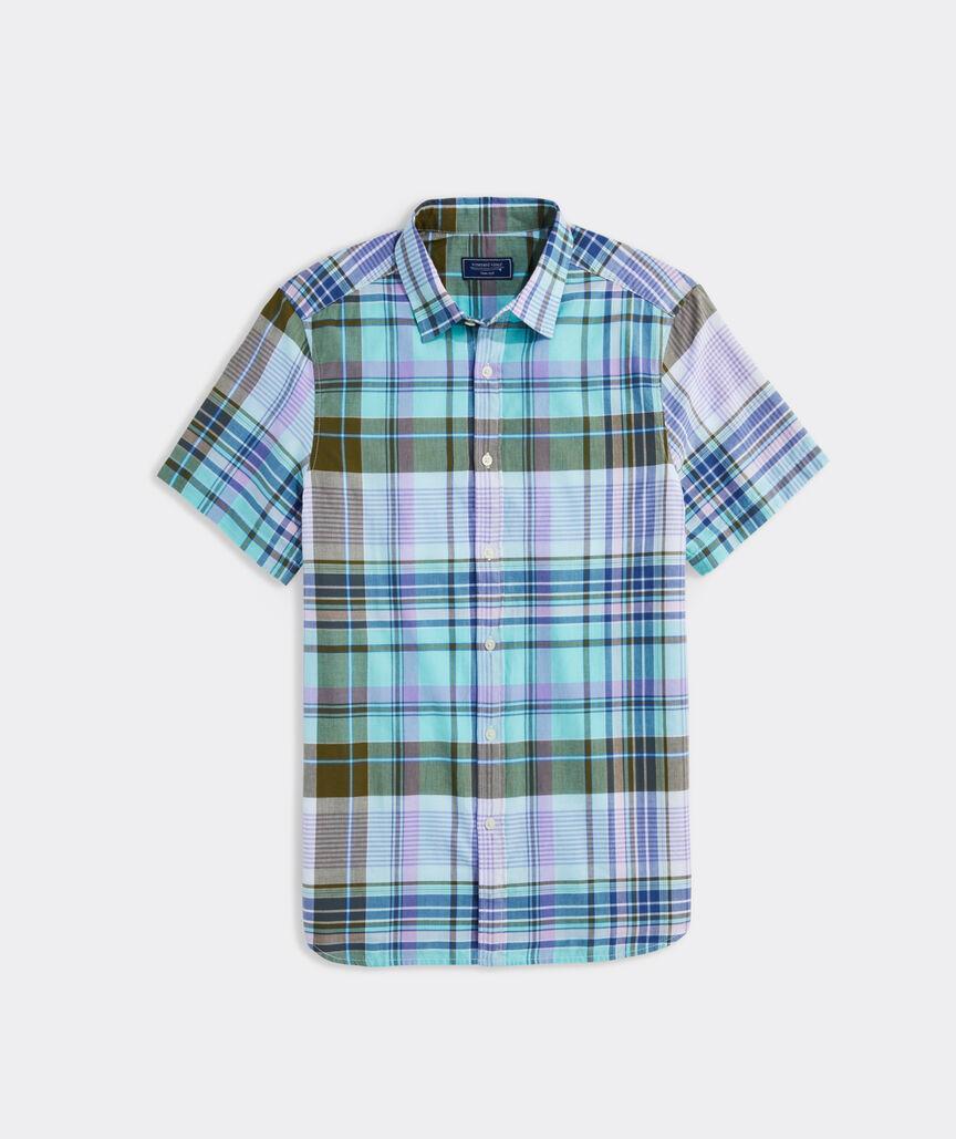 Cotton Madras Short-Sleeve Plaid Shirt Product Image