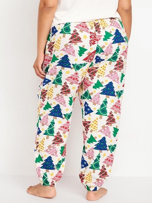 High-Waisted Flannel Pajama Joggers Product Image