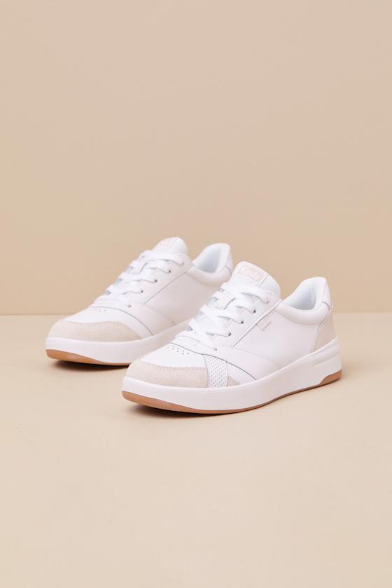 The Court White Leather Lace-Up Sneakers Product Image