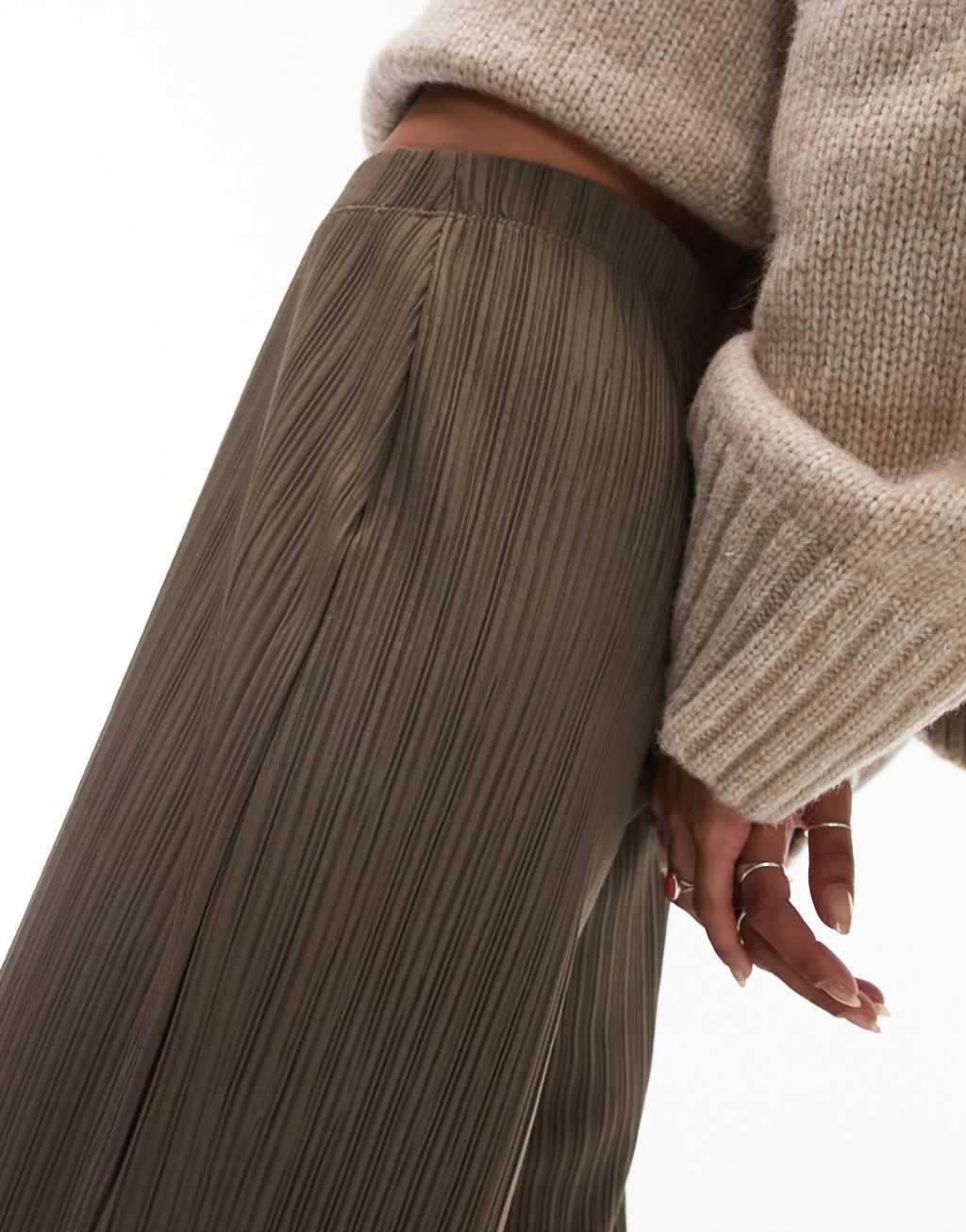 Topshop plisse wide leg pants Product Image