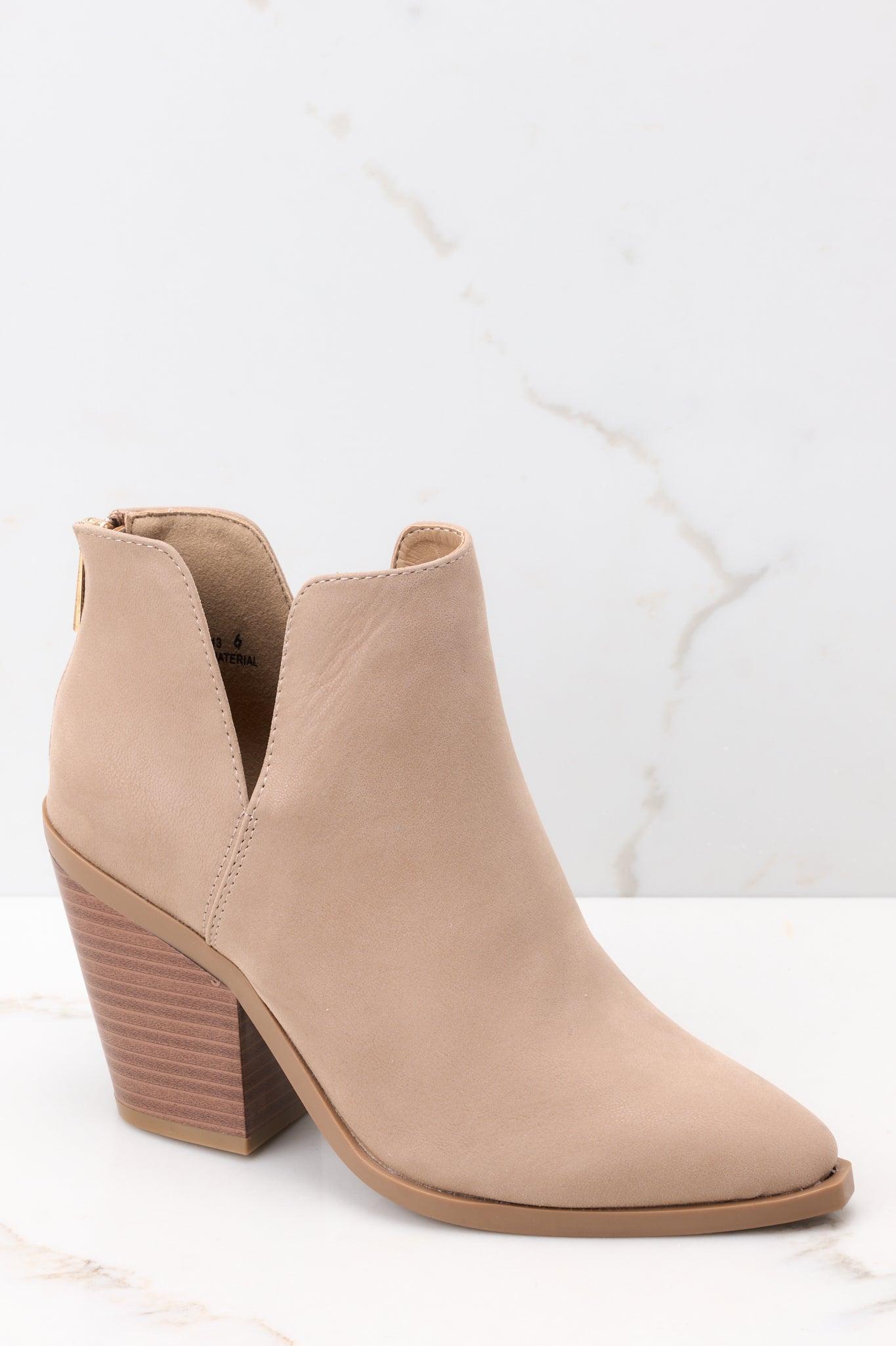 The Big Show Taupe Ankle Booties Product Image