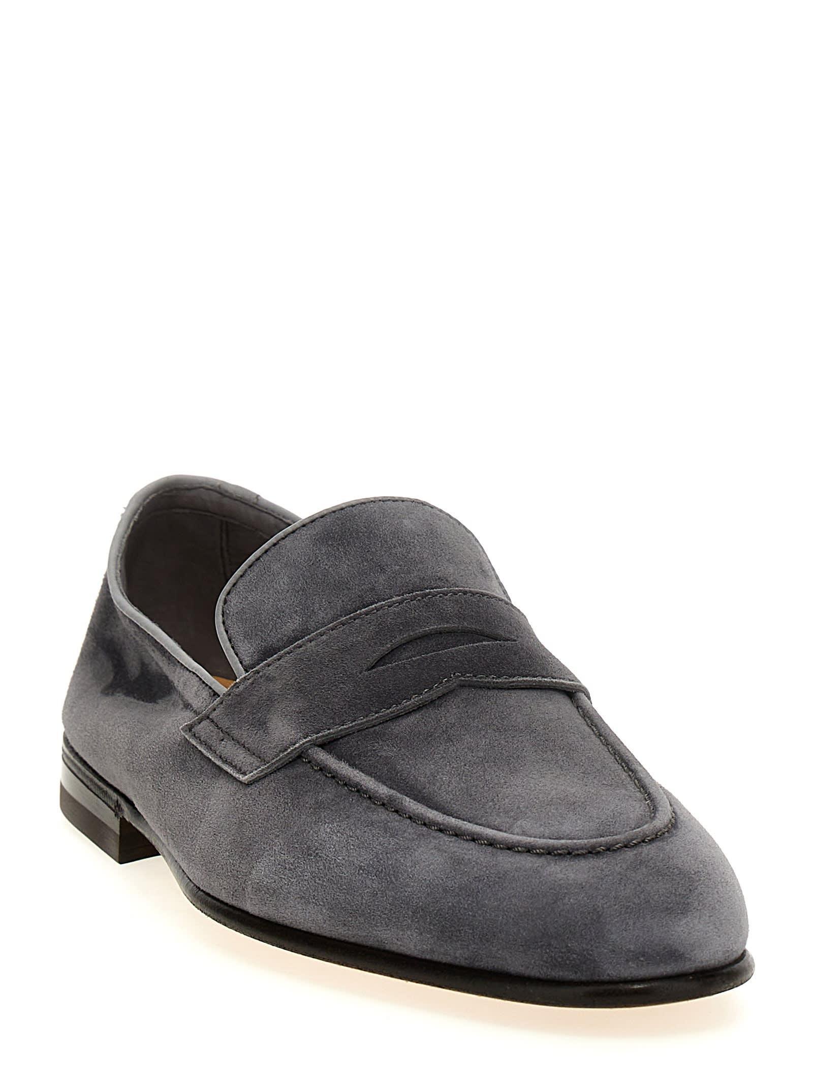 BRUNELLO CUCINELLI Suede Loafers In Gray Product Image