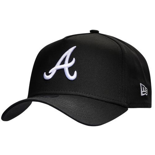 New Era Mens New Era Braves 9Forty A Frame Cap - Mens Black/White Product Image