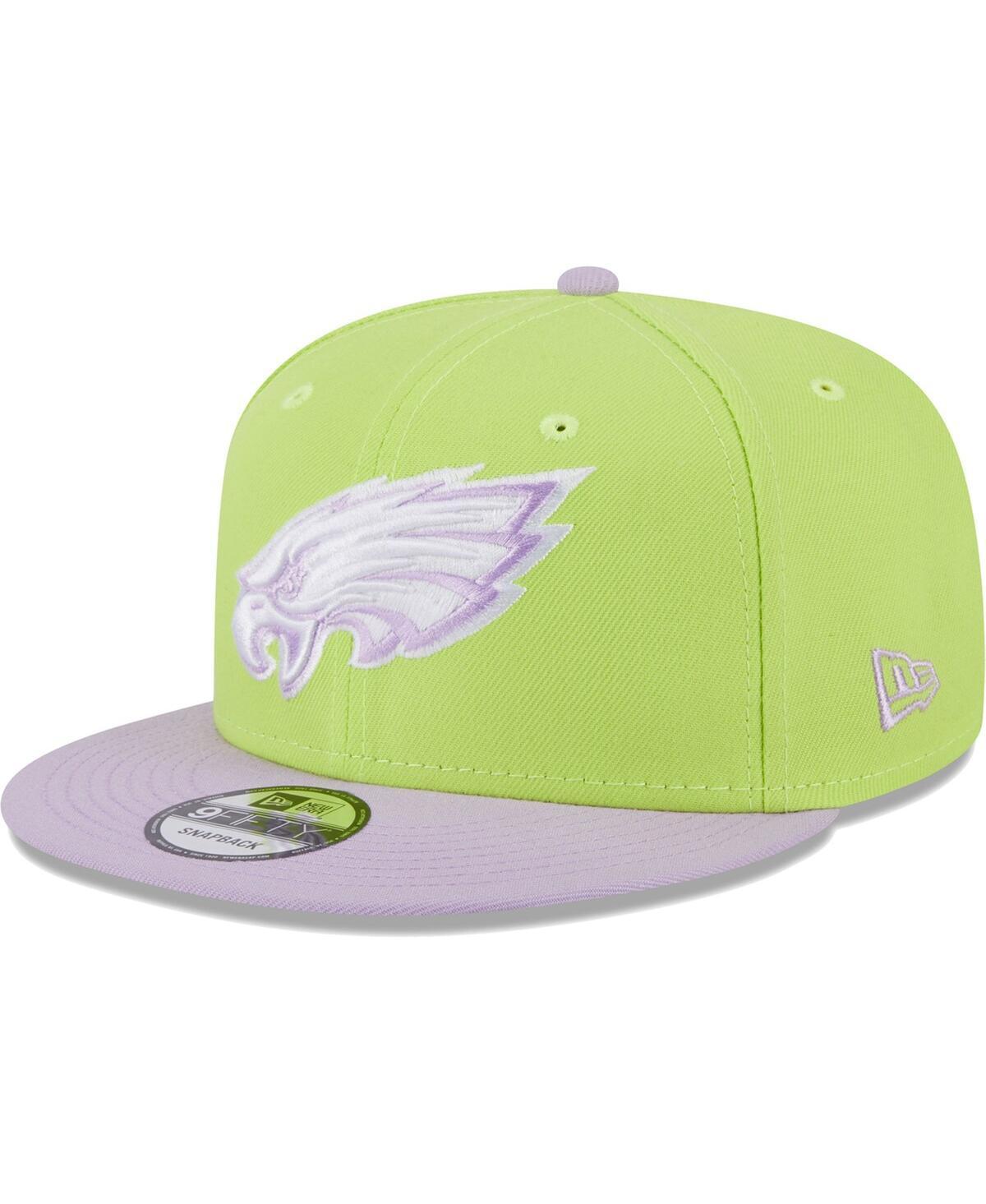 Mens New Era Neon Green/Lavender Philadelphia Eagles Two-Tone Color Pack 9FIFTY Snapback Hat Product Image