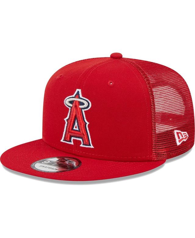 Mens New Era Los Angeles Angels Team Color Trucker 9FIFTY Snapback Hat Product Image