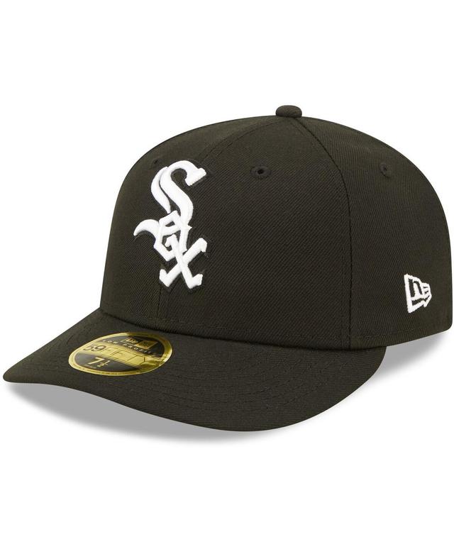 Mens New Era Chicago White Sox Black, White Low Profile 59FIFTY Fitted Hat Product Image