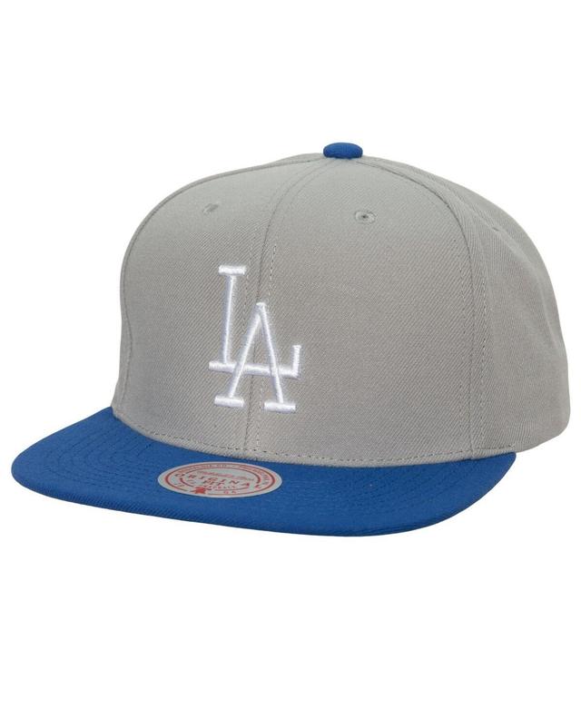 Mens Mitchell & Ness Gray Los Angeles Dodgers Cooperstown Collection Away Snapback Hat Product Image