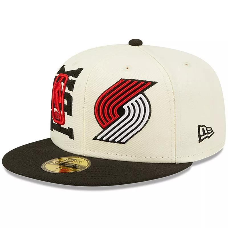 Mens New Era Cream/Black Portland Trail Blazers 2022 NBA Draft 59FIFTY Fitted Hat Product Image