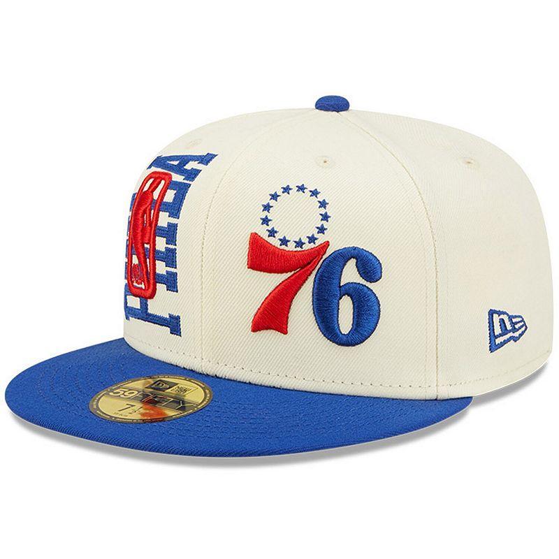 Mens New Era Cream/Royal Philadelphia 76ers 2022 NBA Draft 59FIFTY Fitted Hat Product Image