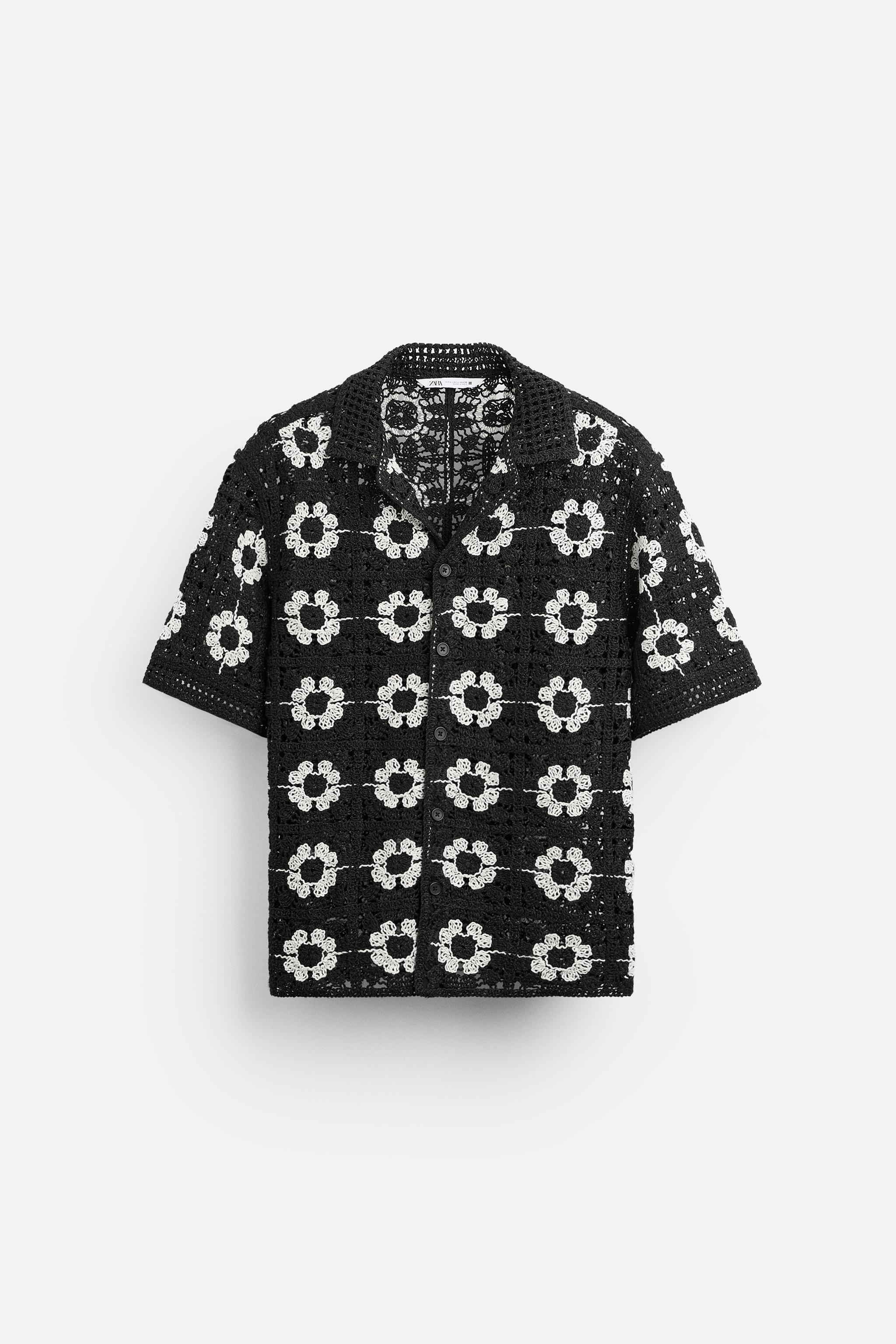 GEOMETRIC CROCHET SHIRT Product Image