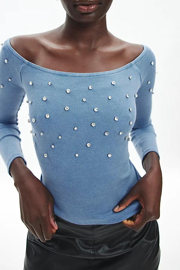 Silence + Noise Della Shine Boatneck Knit Top Womens at Urban Outfitters Product Image