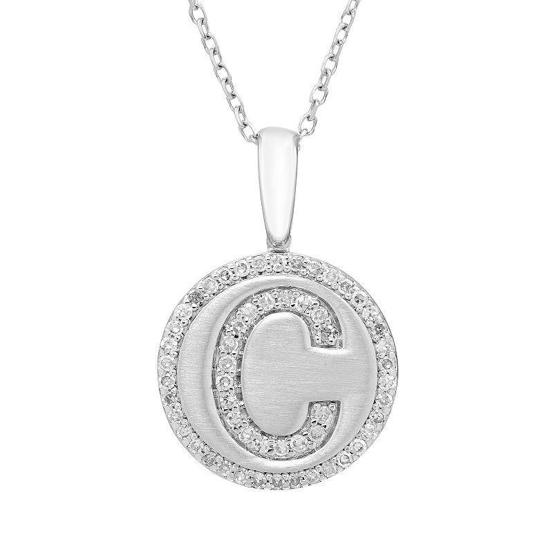 Its Personal Sterling Silver & Diamond Accent Initial Pendant Necklace, Womens Product Image