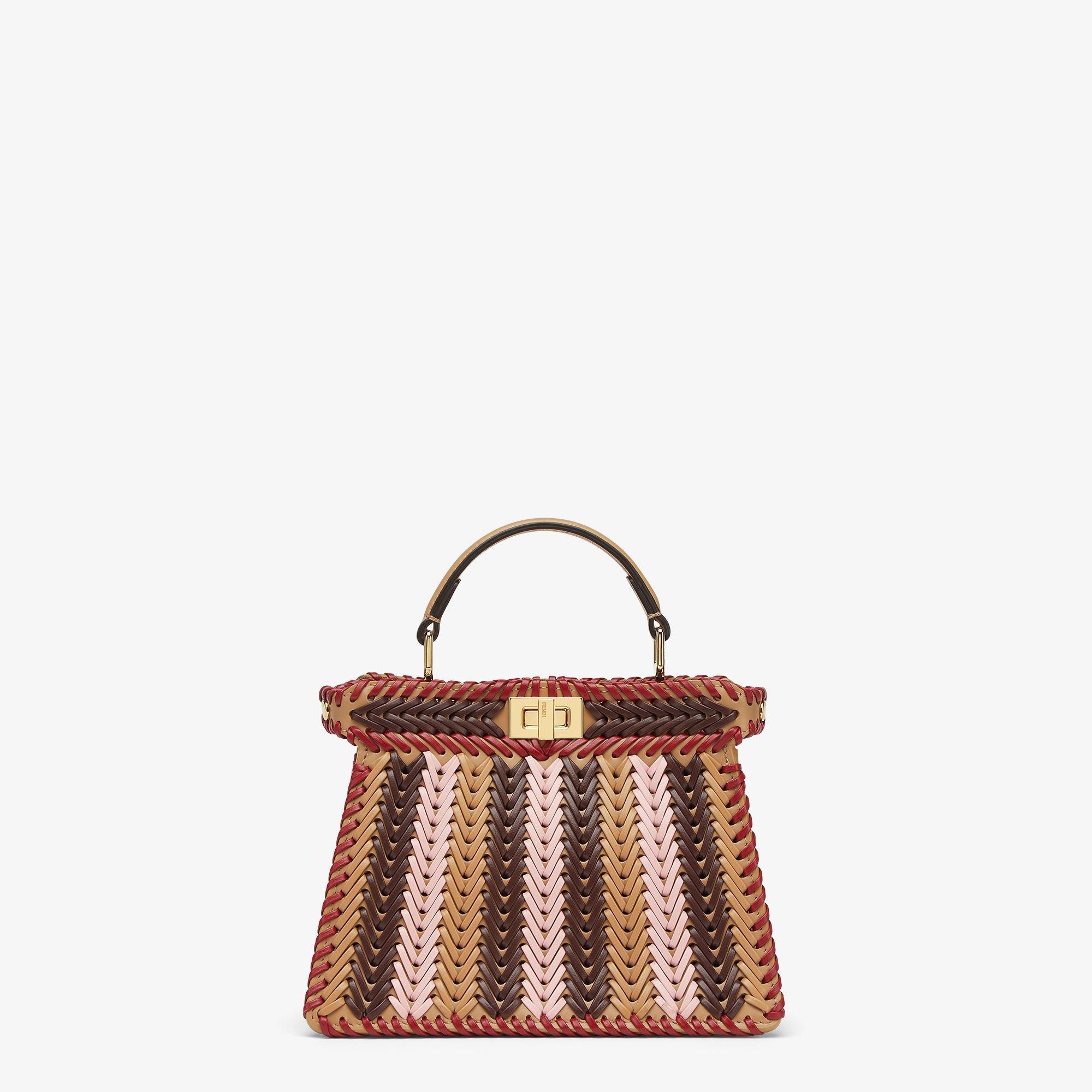 Peekaboo ISeeU PetiteMulticolor interlaced leather bag Product Image