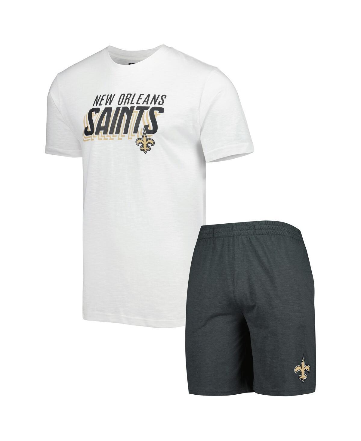 Mens Concepts Sport Charcoal New Orleans Saints Downfield T-shirt and Shorts Sleep Set - Charcoal Product Image