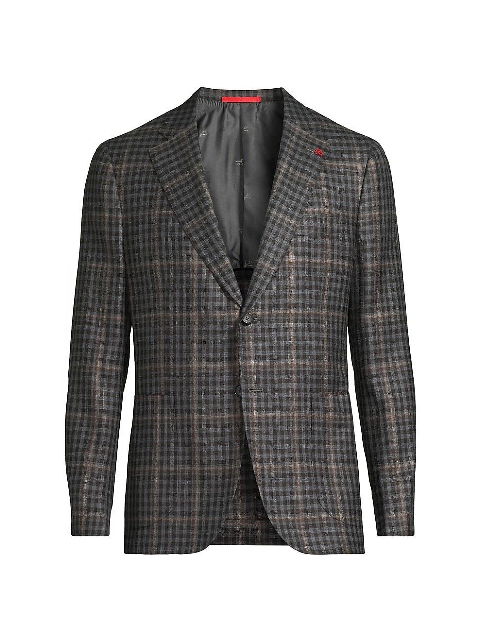 Mens Damier Check Wool-Blend Two-Button Suit Jacket Product Image