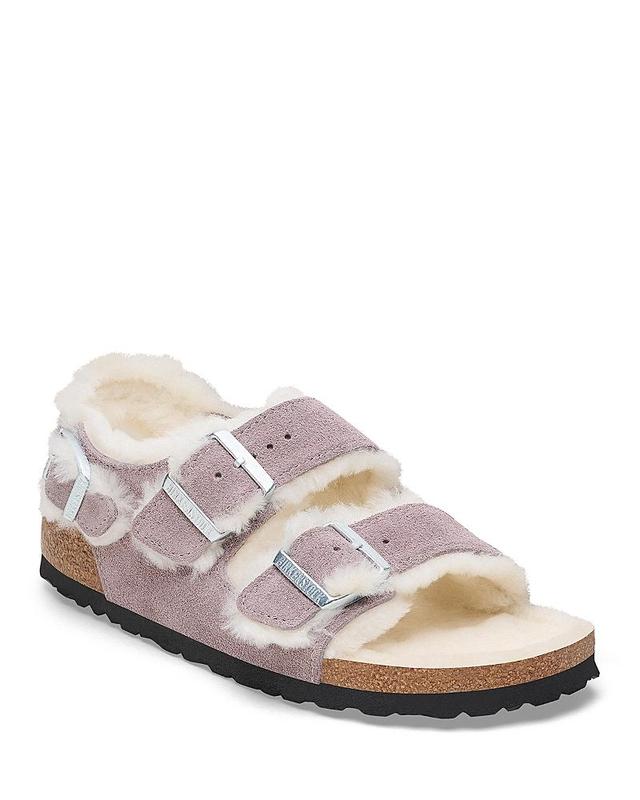 Birkenstock Womens Milano Double Buckle Shearling Lined Sandals Product Image