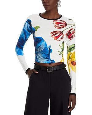 Womens Delaina Floral Crop Sweater Product Image