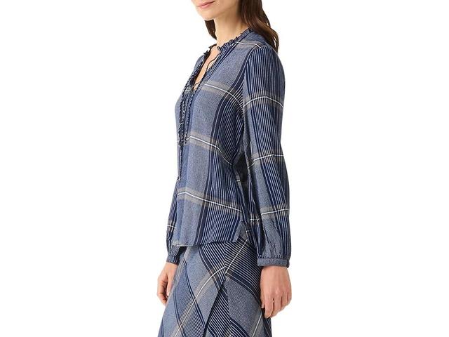 NIC+ZOE Line It Up Top (Indigo Multi) Women's Clothing Product Image