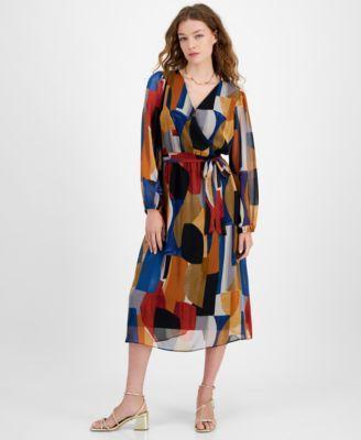 Petite Chiffon Surplice Midi Dress  Product Image