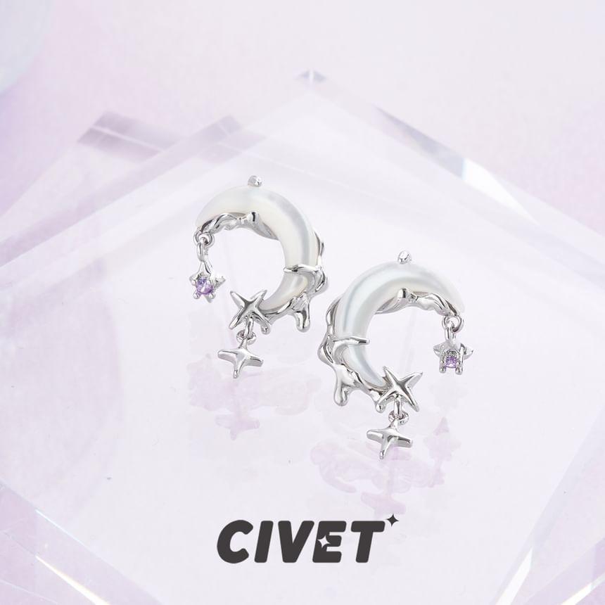 Moon & Star Rhinestone Alloy Drop Earring / Ear Cuff Product Image