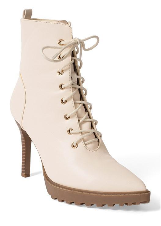 Pointy Toe Lace-Up Booties product image