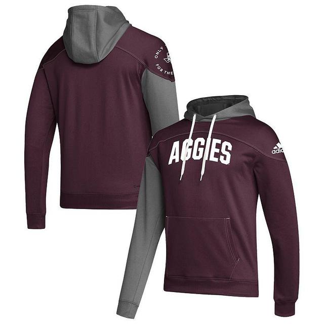 Mens adidas Maroon Texas A&M Aggies Block Stadium Pullover Hoodie Product Image