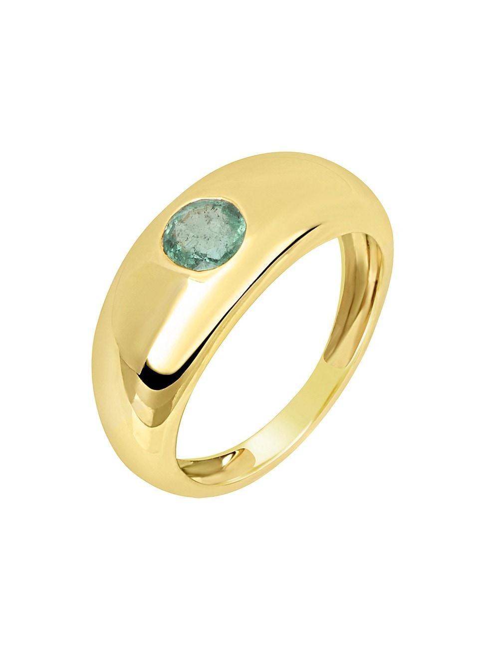 Womens 14K Yellow Gold & Emerald Ring Product Image