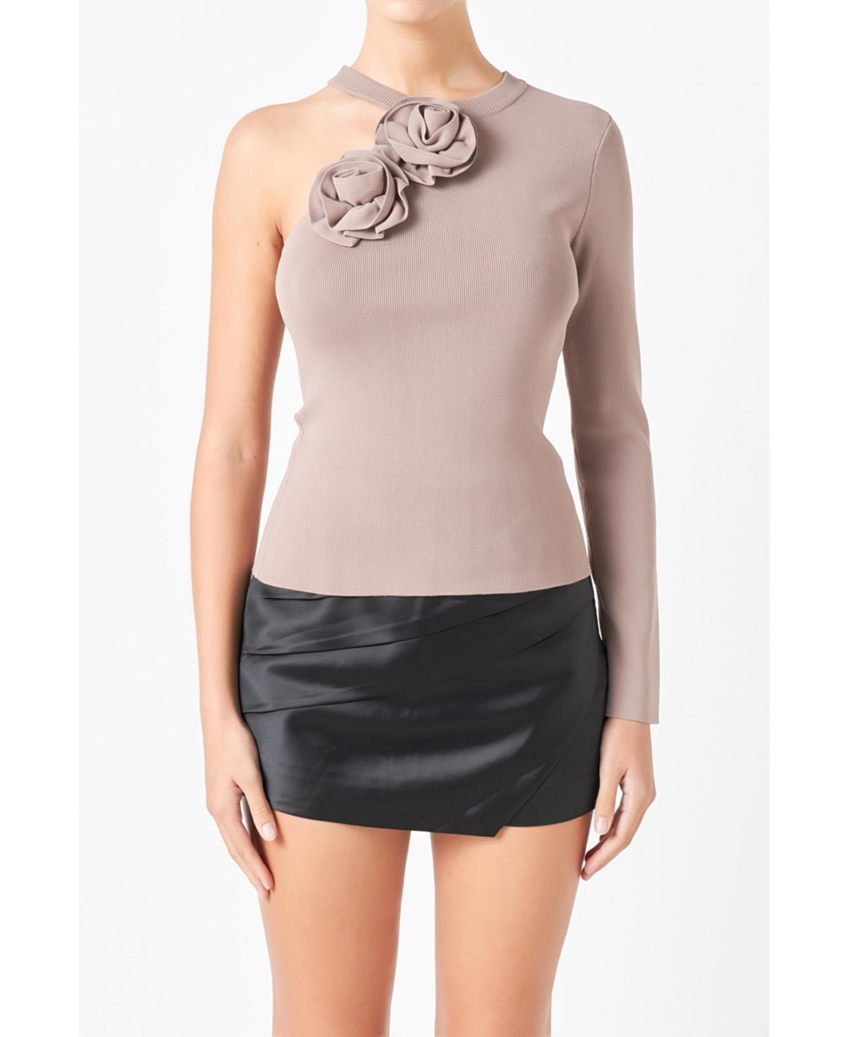 Womens Rose Knit Top Product Image